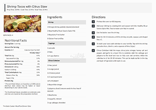 Meal plan shrimp tacos with citrus slaw recipe